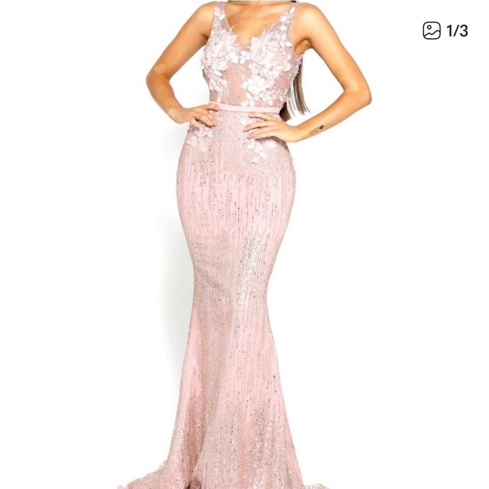 Portia and Scarlett Blush Pink Floral Gown